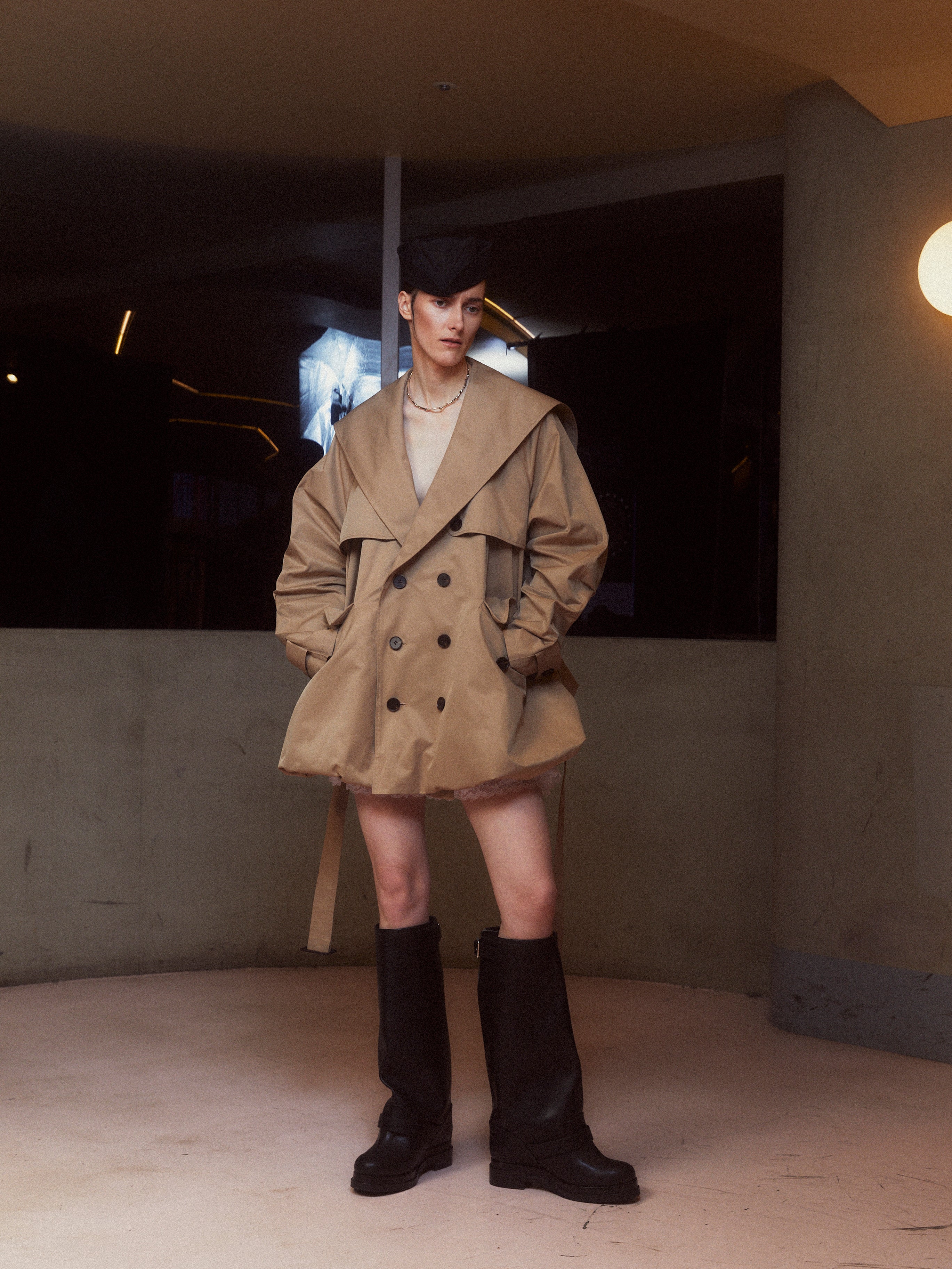 ジャケット・アウター POOLDE Sailor Dress Trench Black Sailor Dress Trench – POOLDE