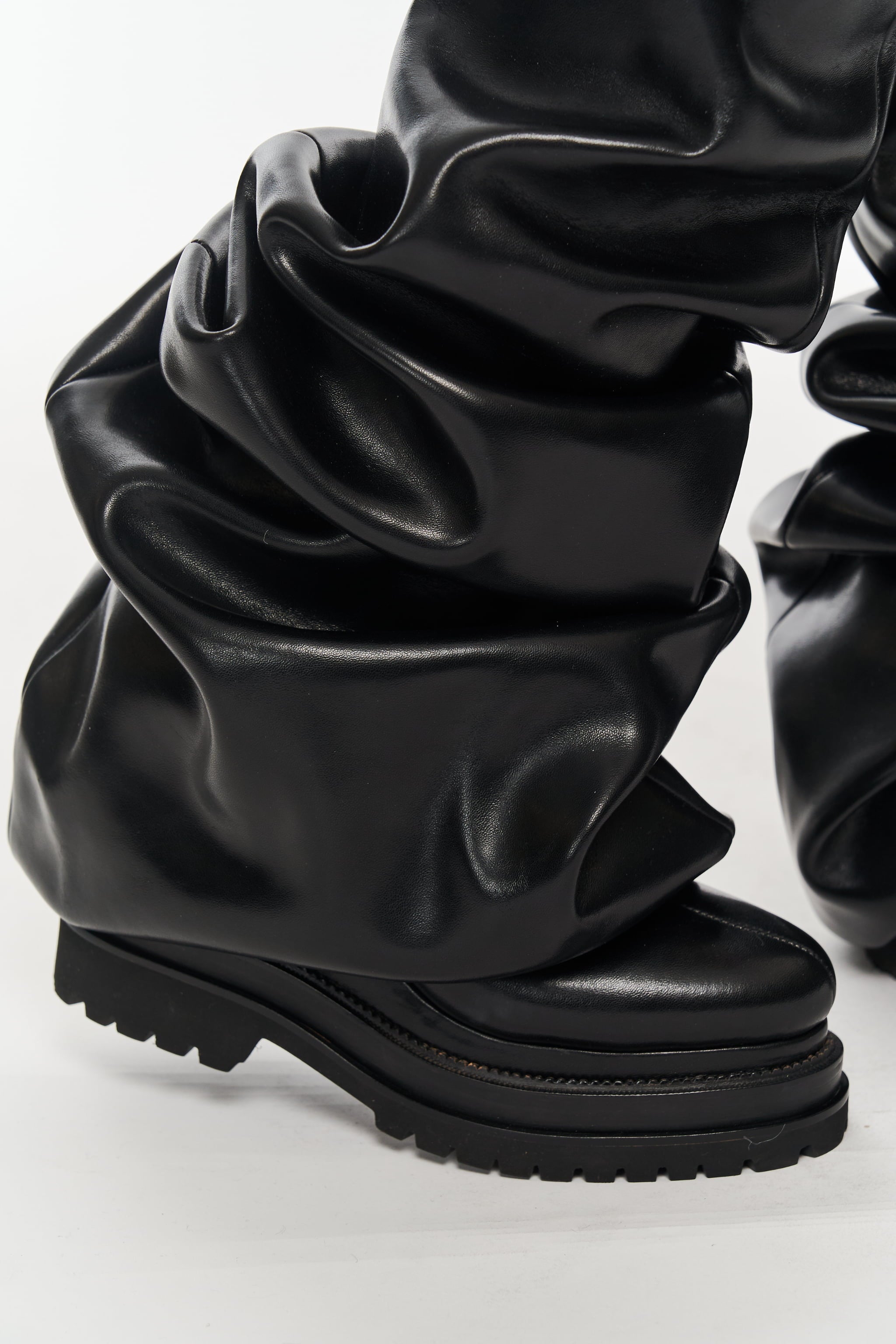 靴 aMelted Boots Black 39 poolde Melted Wedge Boots – POOLDE