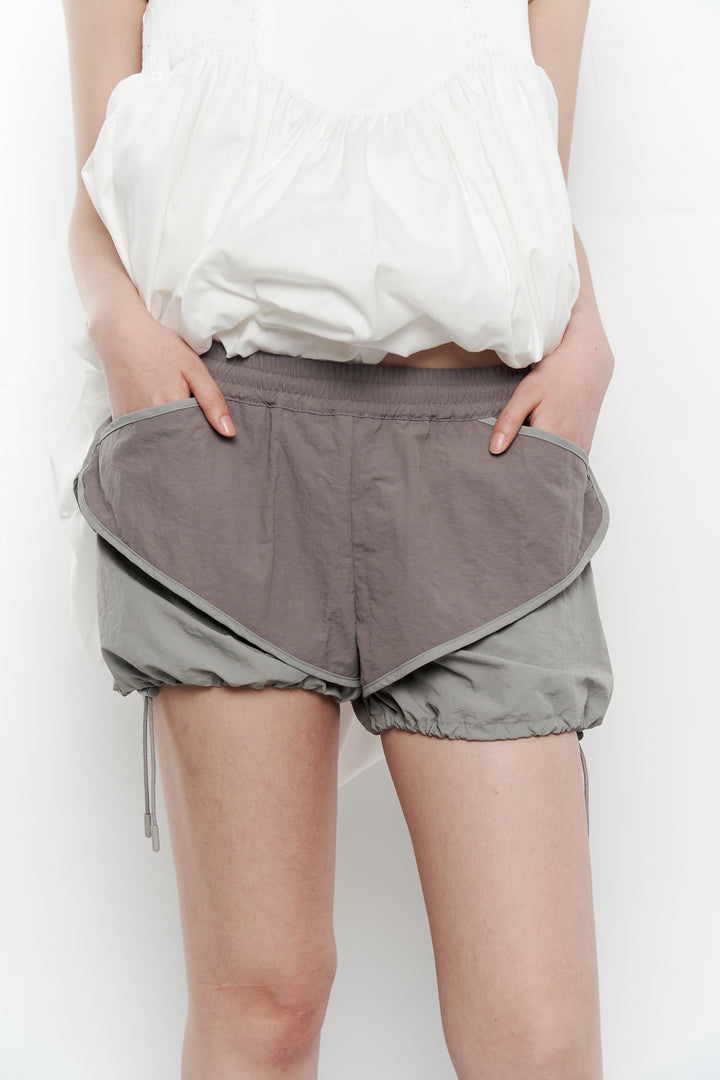 NYLON PUFFY SHORTS