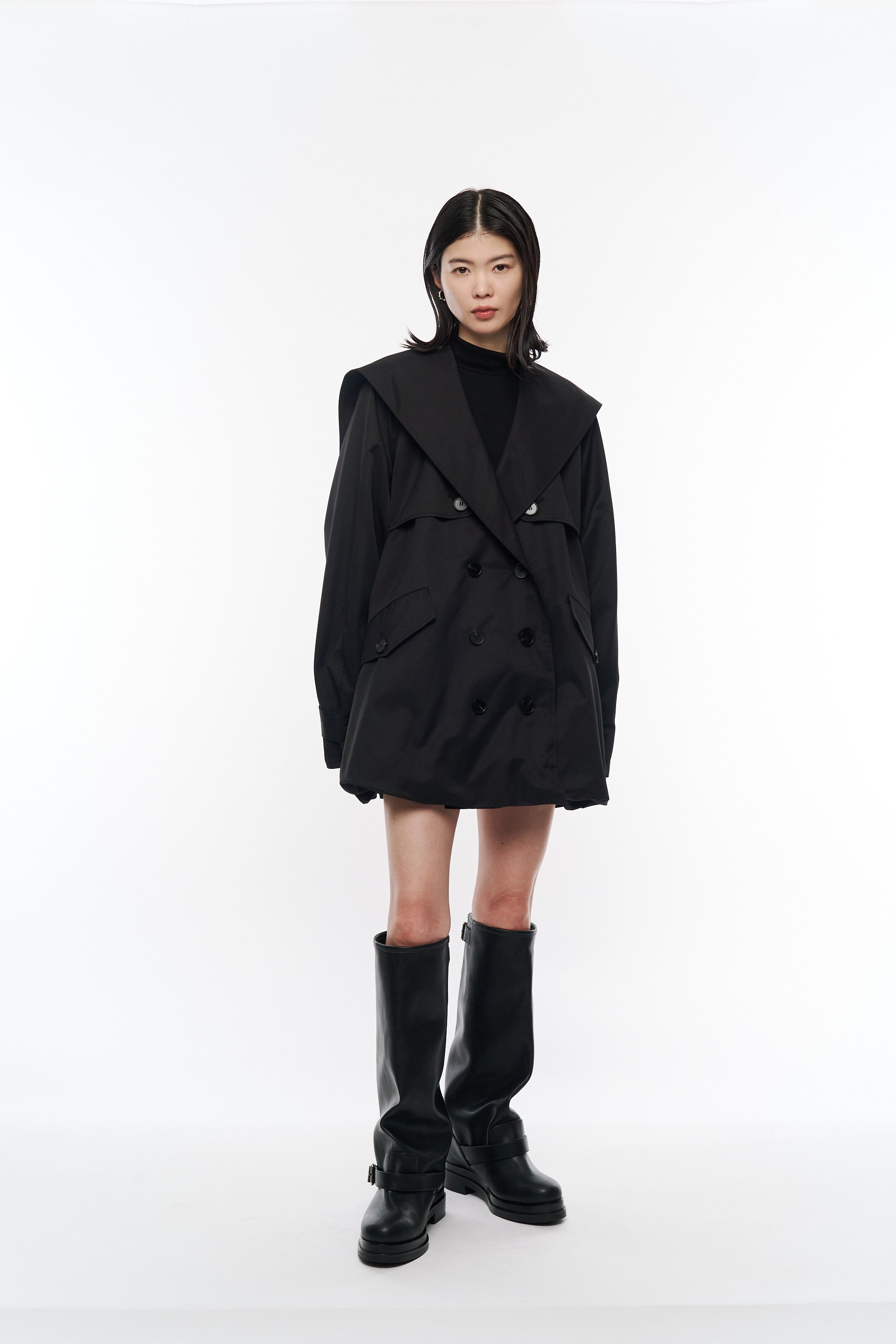 ジャケット・アウター POOLDE Sailor Dress Trench Black Sailor Dress Trench – POOLDE