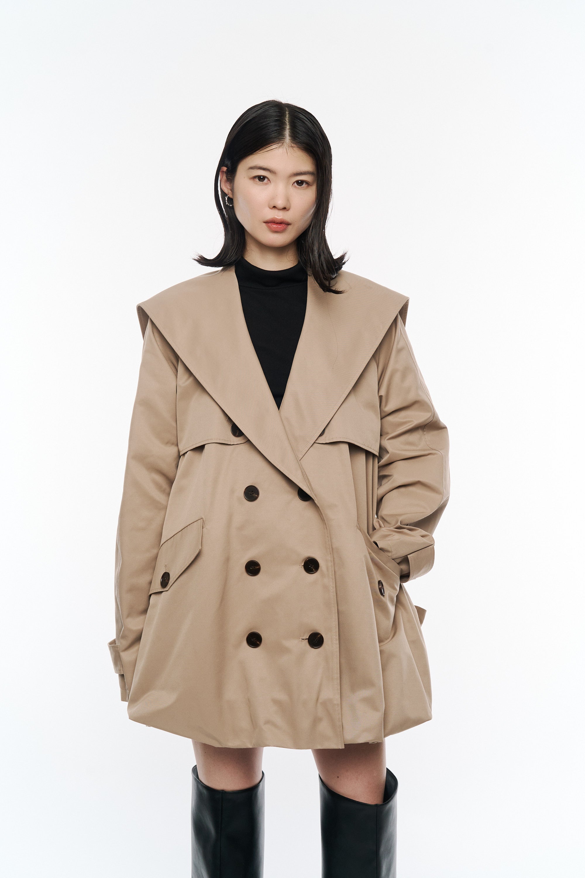 ジャケット・アウター POOLDE Sailor Dress Trench Black Sailor Dress Trench – POOLDE