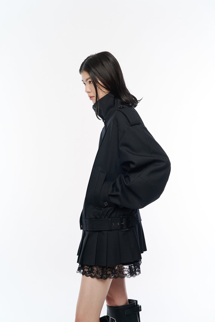 Kilt-Hem Zip Blouson