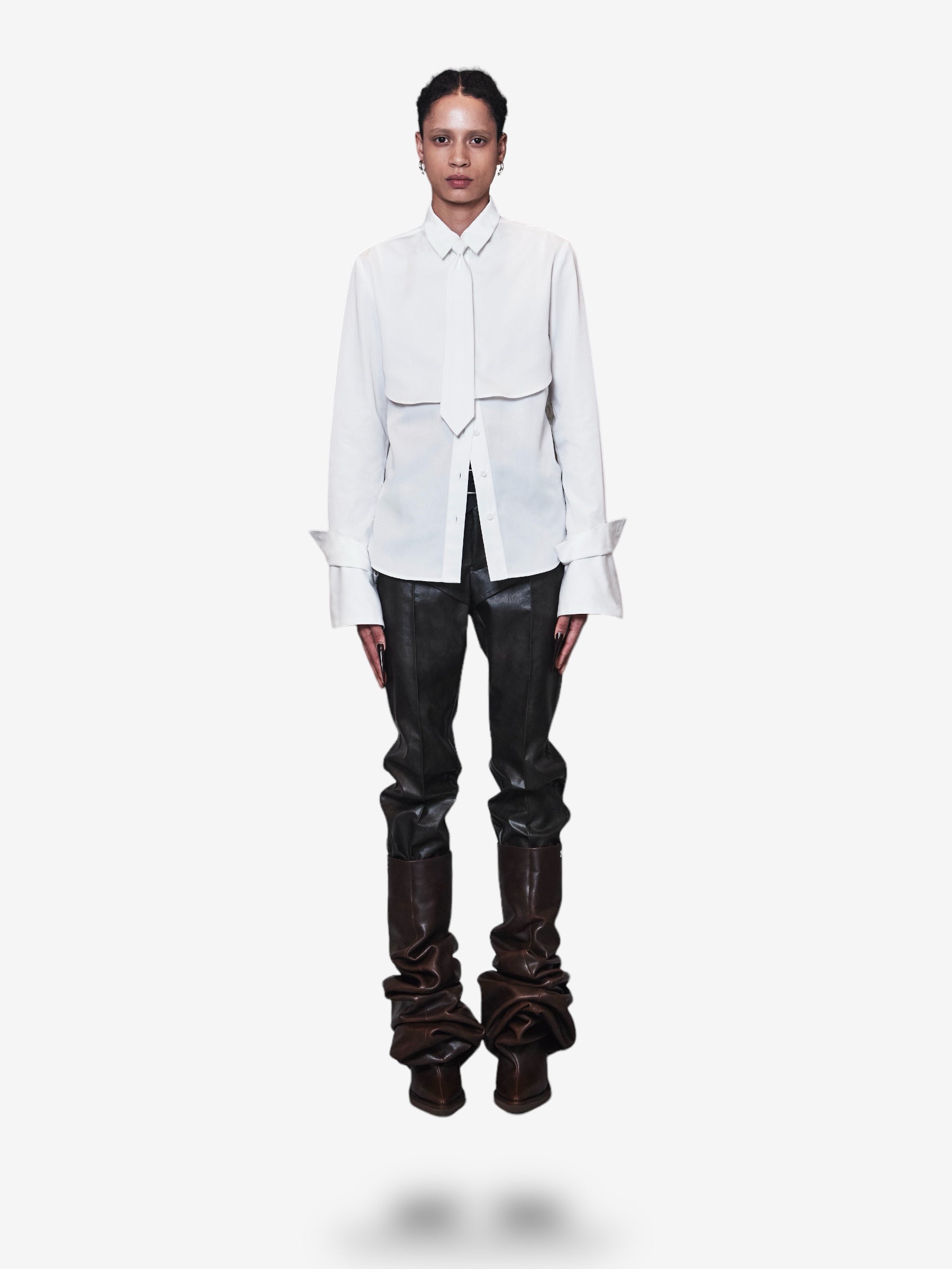 【POOLDE】プールデ　レザー　レイヤードパンツ　S 新品 W Leather Pants – POOLDE